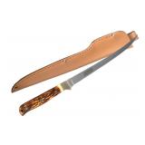 New Uncle Henry Steelhead Fish Filet 12" w/ Sheath