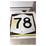 78 Metal Sign. Paint Bubbling