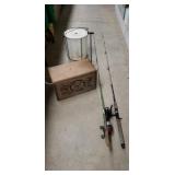 Evans Sports Wooden Box, Fishing Rods, Bucket