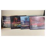 4 Collectible Car Posters