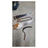 3 Hand Saws & Corn Knife