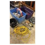 2 Totes w/ Pipe; Elec. Motor; Ext. Cord; More