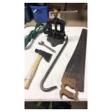 Pipe Vise; Hatchet; Hand Saw; Wrecking Bar