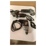 4" Grinder, 41/2" Angle Grinder, 1/2" Drill