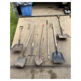 Assorted Shovels and Rakes