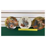 3 Norman Rockwell 8" Plates