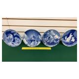 4- Royal Blue Winter 7 1/2" Plates