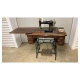Oak Frame Treadle Sewing Machine