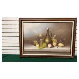 Large Framed Oil - Wine & Fruit 43"w x 30"h
