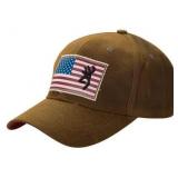 New Browning Liberty Wax Flag Dark Brown Hat