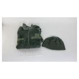 Matching Army Fleece Coat and Hat