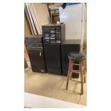 Lot of Stereo System and a Stool