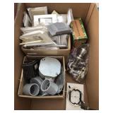 Box W/ Outlet Covers, Door Knob, Trouble Light