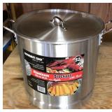 52 Quart Stock Pot w/ Rack. Has dents