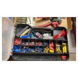 Tool Box w Assorted Electrical Parts