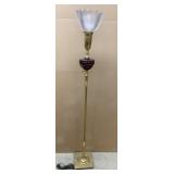 Floor Lamp With Center Red Glass