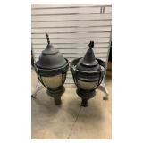 2 Early Outdoor Lights. One Damaged
