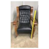 Early Claw Foot Leather/Wood Rocker