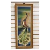 Framed Acrylic Painting Of A Peacock