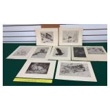 Reproduction Wild Life Etchings - Signed