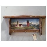 Wooden Lighthouse Key Holder/Shelf