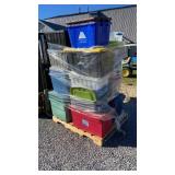 Pallet of Plastic Tubs