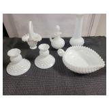 Hobnail Milk Glass Dishes