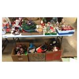 Tabletop of Holiday Decorations