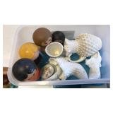 Milk Glass and Avon Figures