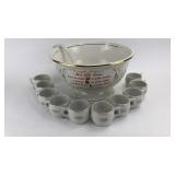 Hall China Punch Bowl & Cup Set