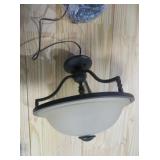 Two Light Semi-Flush Pendant In Roman Bronze