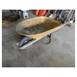 Metal Wheel Barrow With Wood Handles