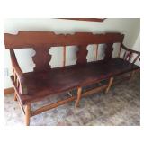 Early Triple Section Bench - Cherry Finish