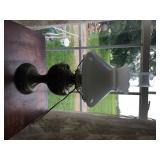 Brass Oil Lamp - Has Been Electrified With