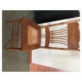 Oak Press Back Chair With Cain Seat