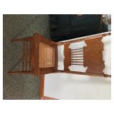 Oak Press Back Chair With Cain Seat