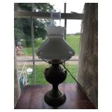 Brass Oil Lamp - Has Been Electrified With
