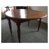 46" Round Oak Drop Leaf Table W/Center Leg