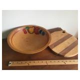 11 1/2" Wooden Bowl, Wooden Cutting Board