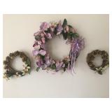 3 Wreaths with Flowers