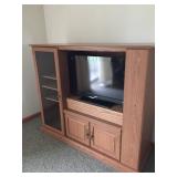 Sauder Oak Entertainment Center w/ Sony 30" Flat