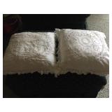 2 White Throw Pillows