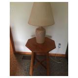 Maple Plant Stand with Lamp