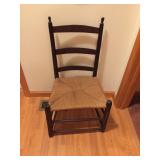 Black Rush Seat Chair