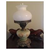 Hurricane Lamp with Odd Shade - Electric