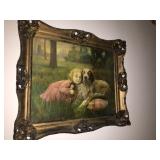 Ornate Framed Print of Girl with Dog