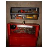 Metal Tool Box With Chainsaw Tools & Chain