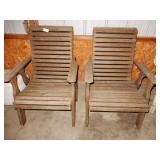 Pair of Wood Lawn or Patio Chairs - Nice Cond.