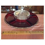 Vintage Lazy Susan- Cafe Royal Ruby Red- 1-Chip