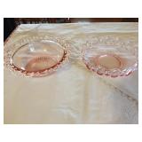 Open Lace Pink Depression Serving Dishes